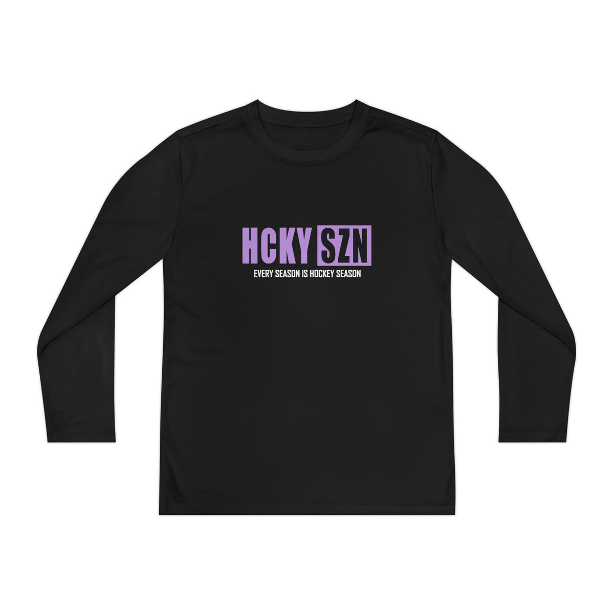 Every Season is HCKY SZN Youth Competitor Long Sleeve Tee (Lavender Logo) - Various Colors