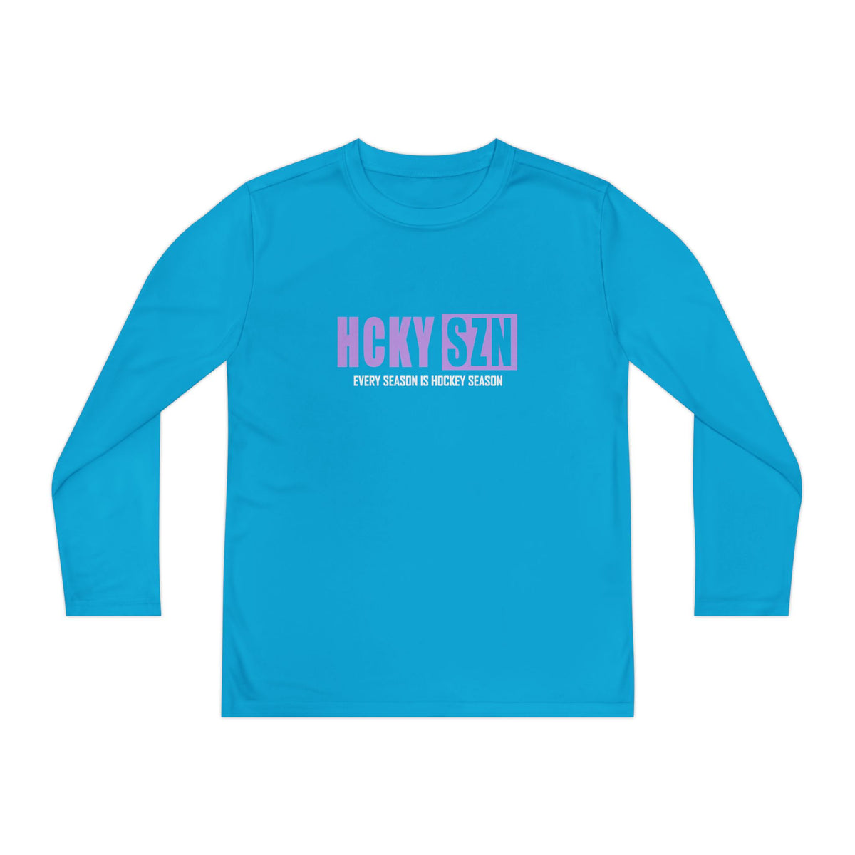 Every Season is HCKY SZN Youth Competitor Long Sleeve Tee (Lavender Logo) - Various Colors