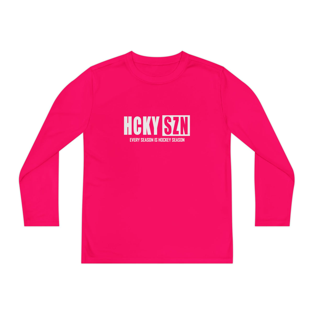 Every Season is HCKYSZN Youth Performance Long Sleeve Tee - White Logo