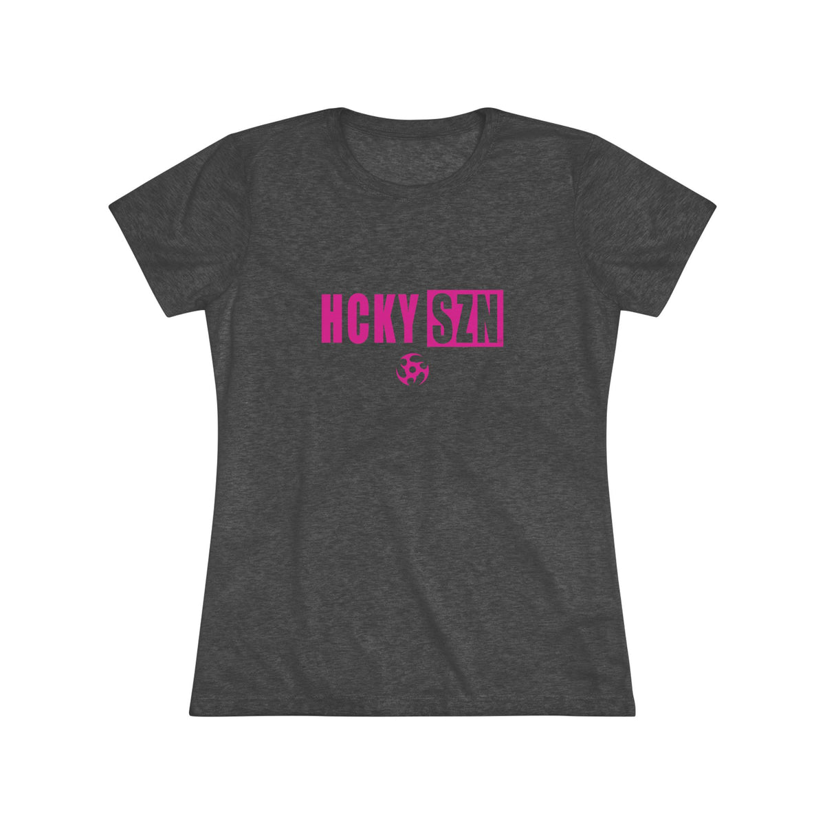 Women’s Hockey Vibe Triblend Tee (Hot Pink Logo)