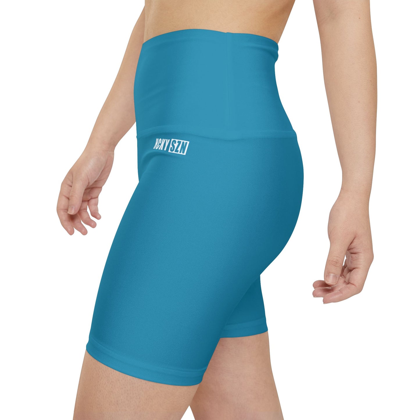 HKY SZN High Waisted Workout Shorts (Coastal Blue)