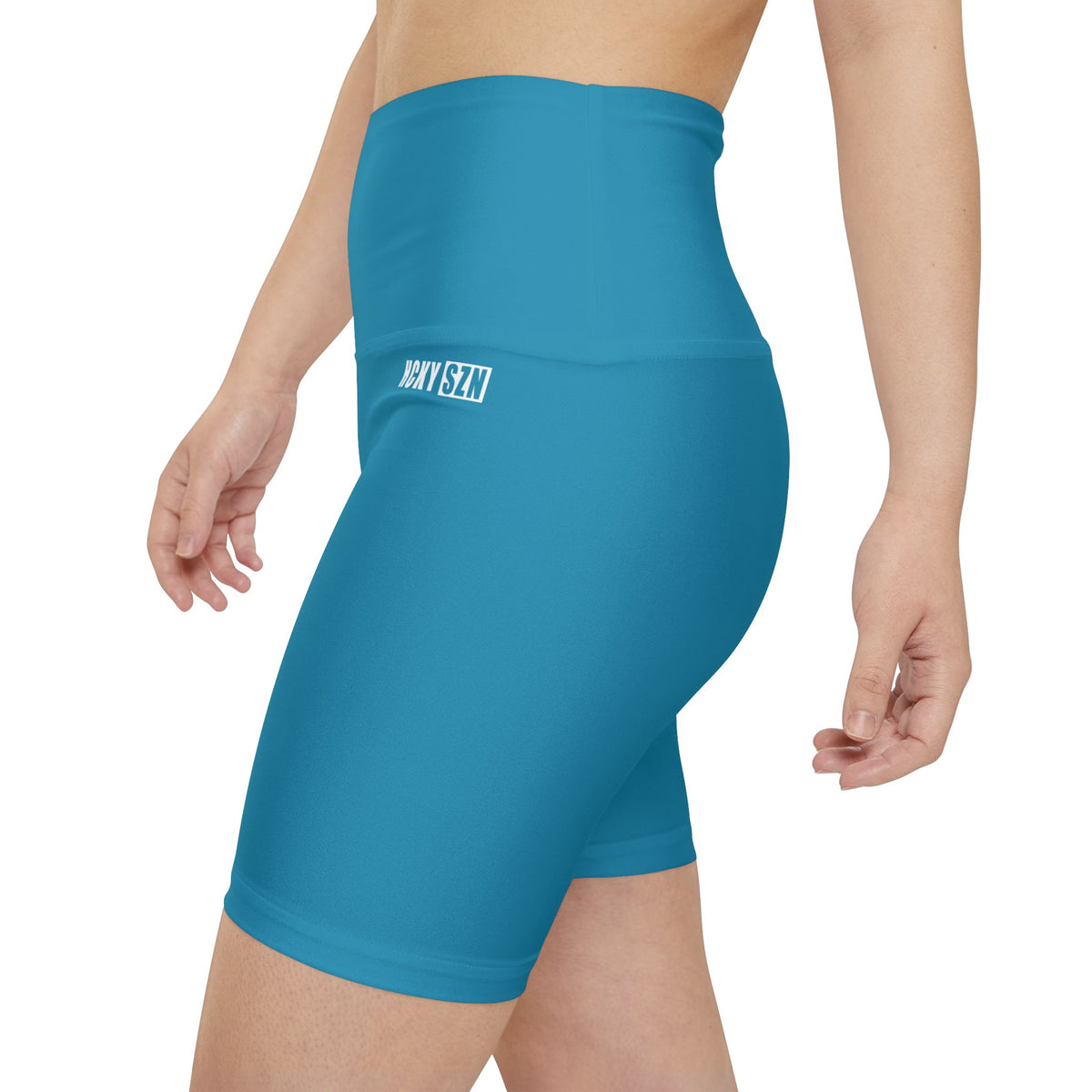HKY SZN High Waisted Workout Shorts (Coastal Blue)