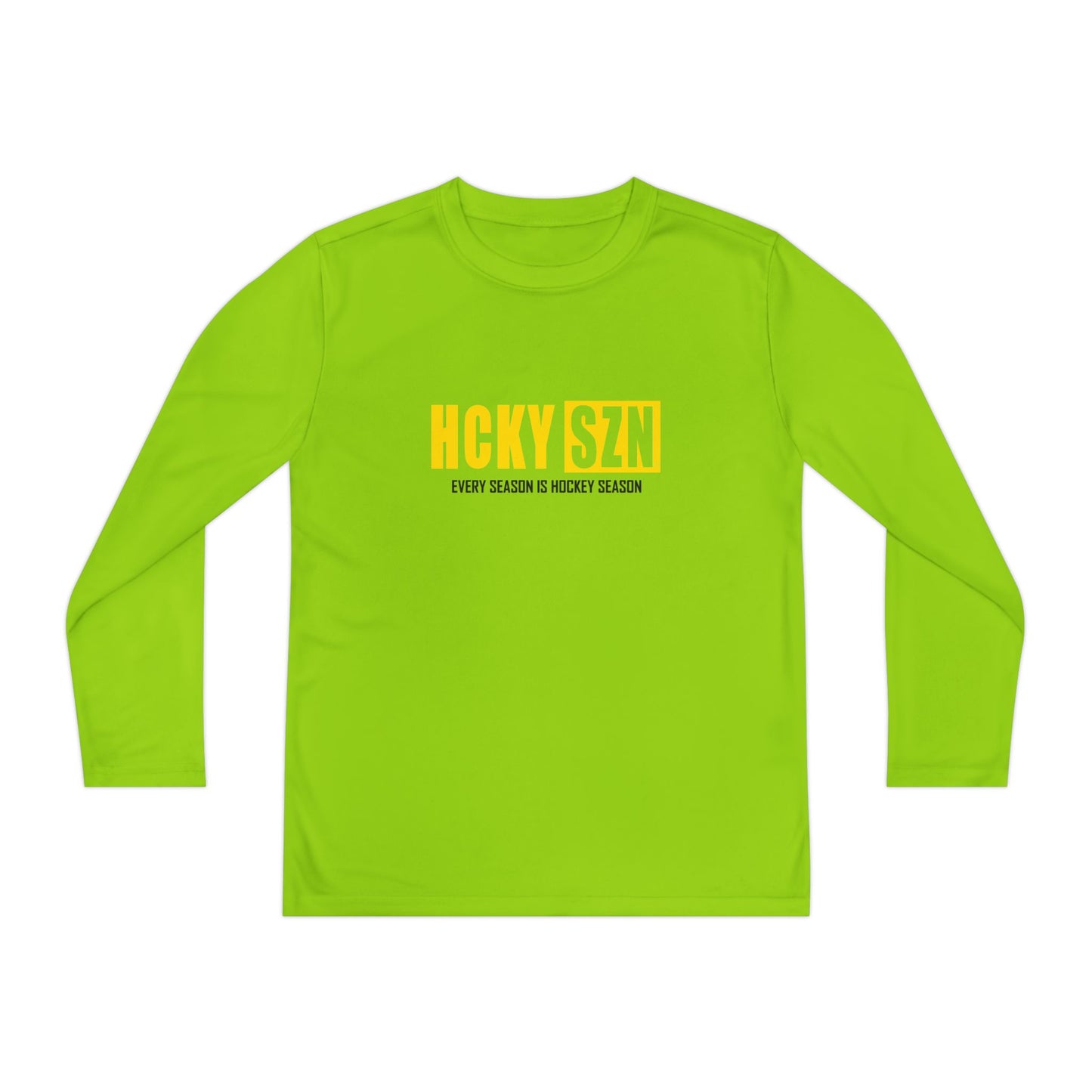 Every Season is HCKY SZN Youth Competitor Long Sleeve Tee (Yellow Logo) - Various Colors