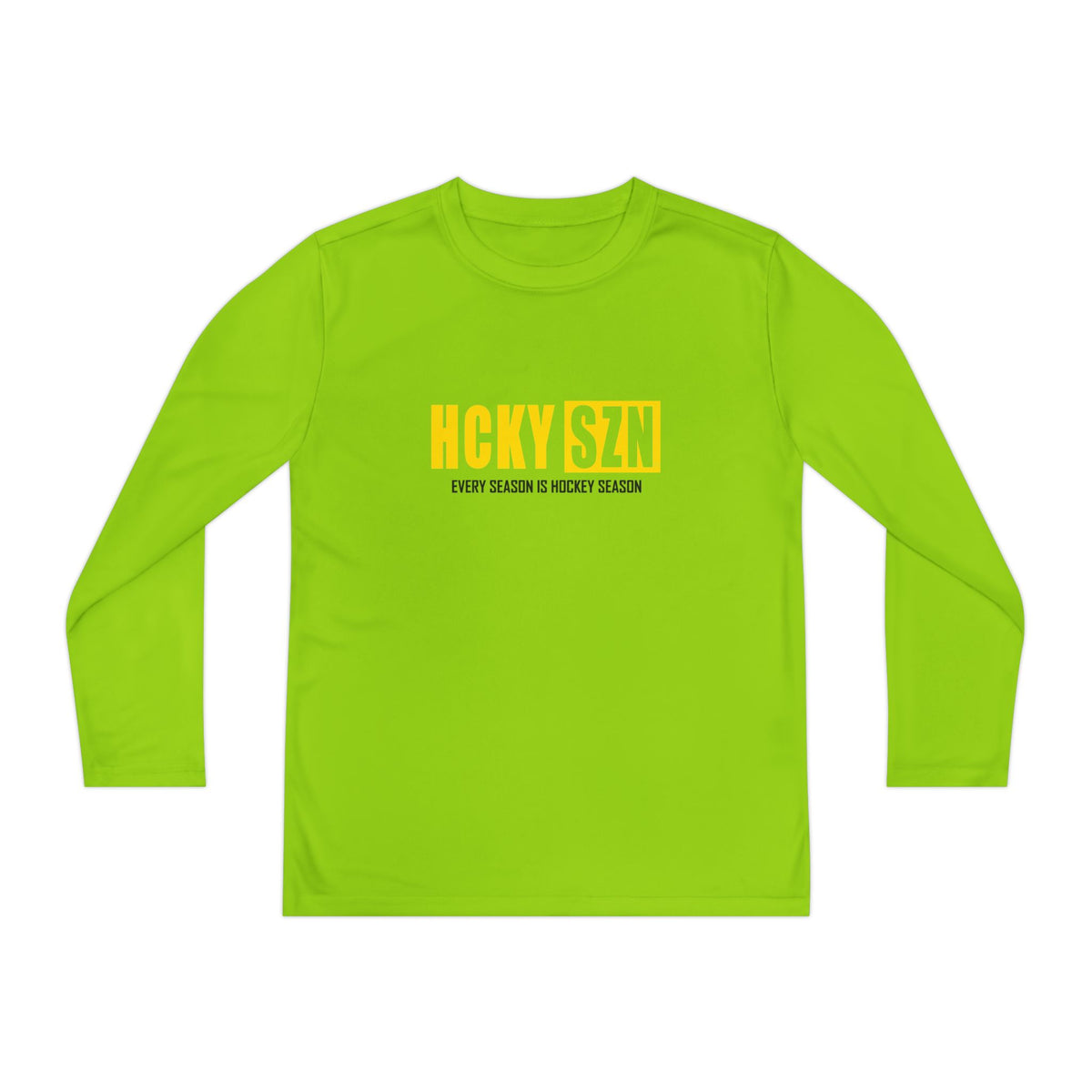 Every Season is HCKY SZN Youth Competitor Long Sleeve Tee (Yellow Logo) - Various Colors