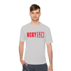 HCKYSZN (Flagship Logo) Adult Performance Tee - Silver/Cherry Red
