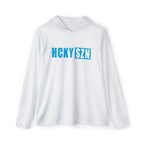 HCKY SZN Big Logo Performance Warmup Hoodie (White/Sky Blue)