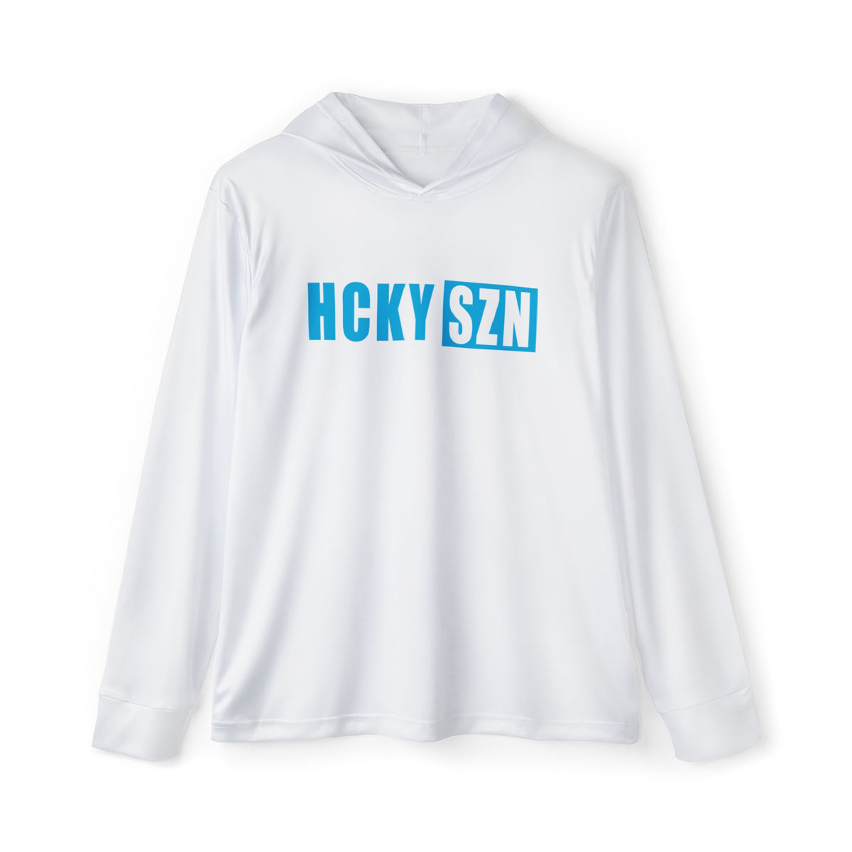 HCKY SZN Big Logo Performance Warmup Hoodie (White/Sky Blue)