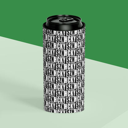 HCKY SZN AOP Slim Can Cooler (Black)