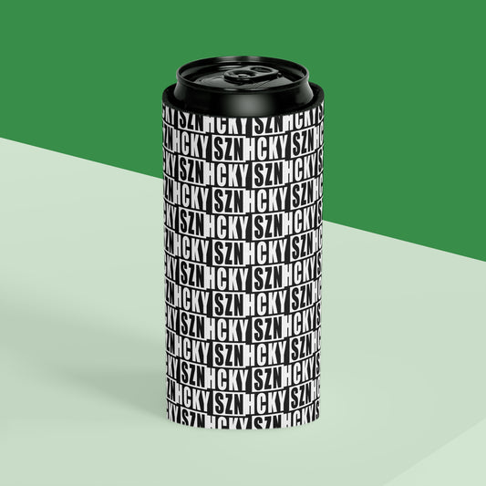 HCKY SZN AOP Slim Can Cooler (Black)