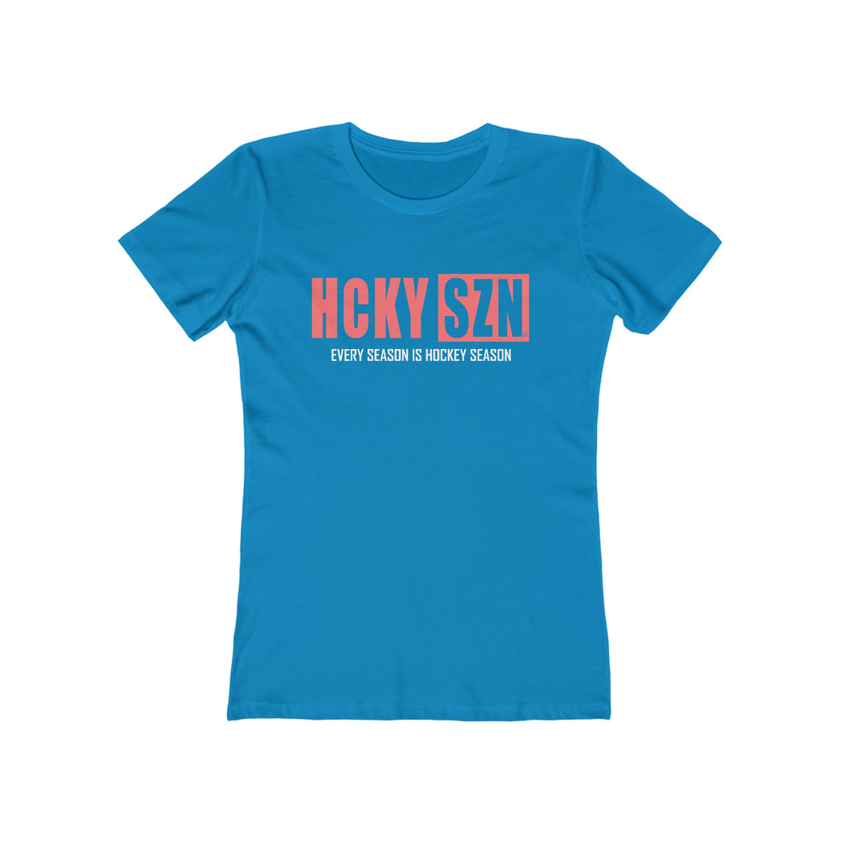 Every Season Is Hockey Season Women's Boyfriend Tee (Peach Logo) - Various Colors