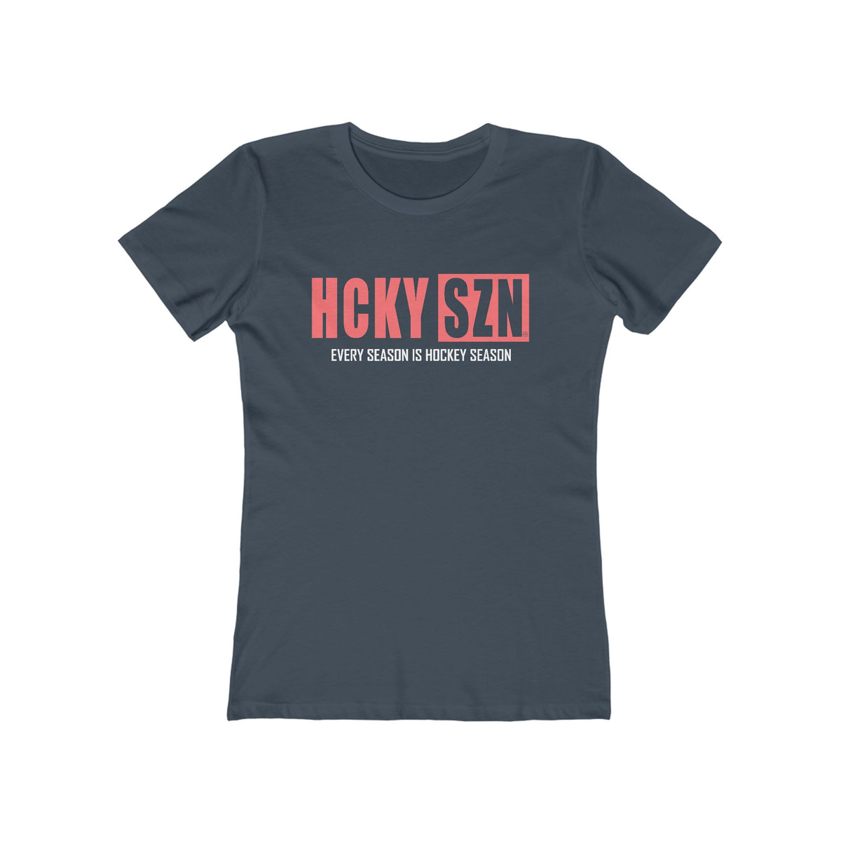 Every Season Is Hockey Season Women's Boyfriend Tee (Peach Logo) - Various Colors