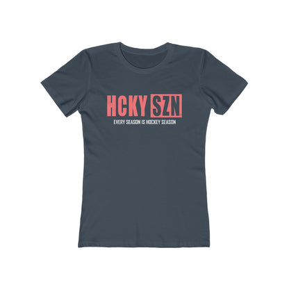 Every Season Is Hockey Season Women's Boyfriend Tee (Peach Logo) - Various Colors