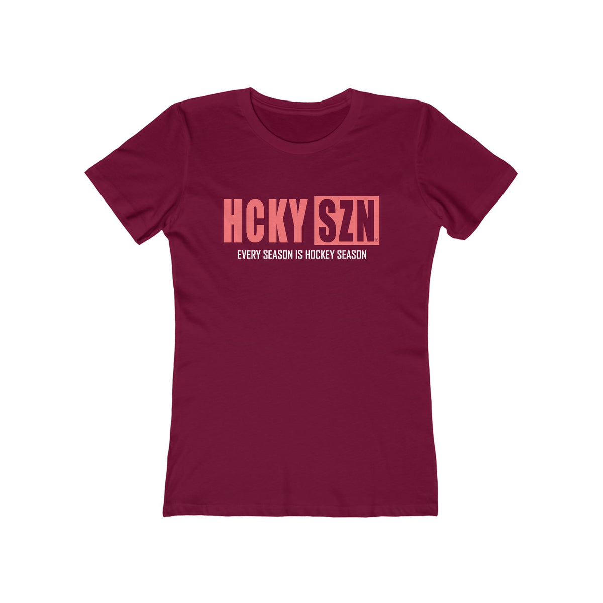 Every Season Is Hockey Season Women's Boyfriend Tee (Peach Logo) - Various Colors