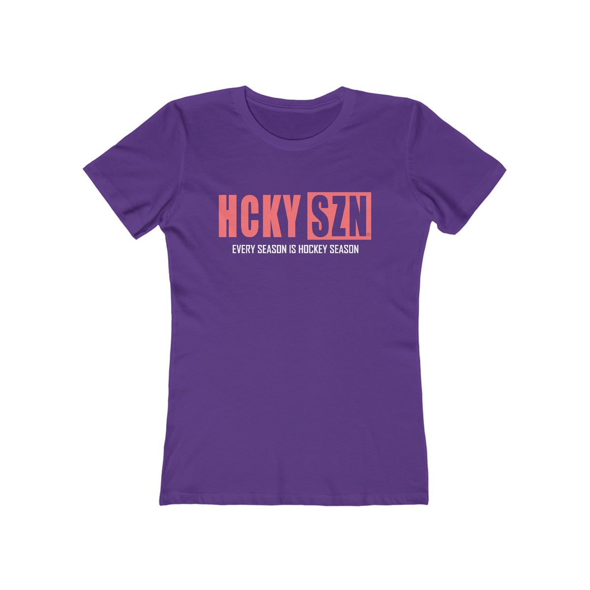 Every Season Is Hockey Season Women's Boyfriend Tee (Peach Logo) - Various Colors