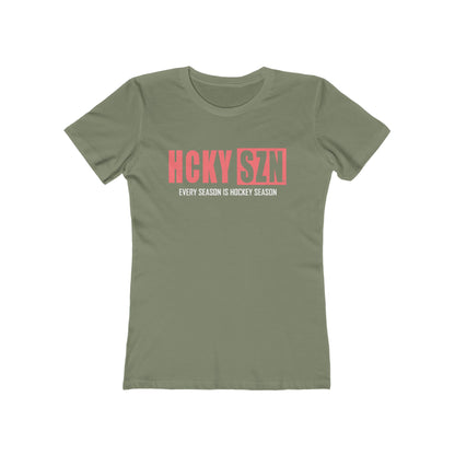 Every Season Is Hockey Season Women's Boyfriend Tee (Peach Logo) - Various Colors