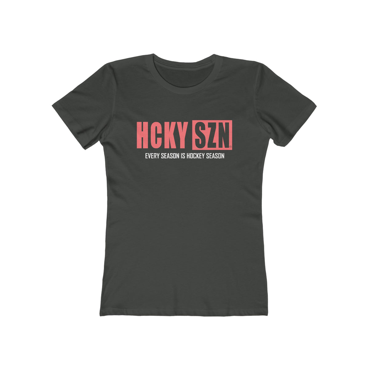 Every Season Is Hockey Season Women's Boyfriend Tee (Peach Logo) - Various Colors