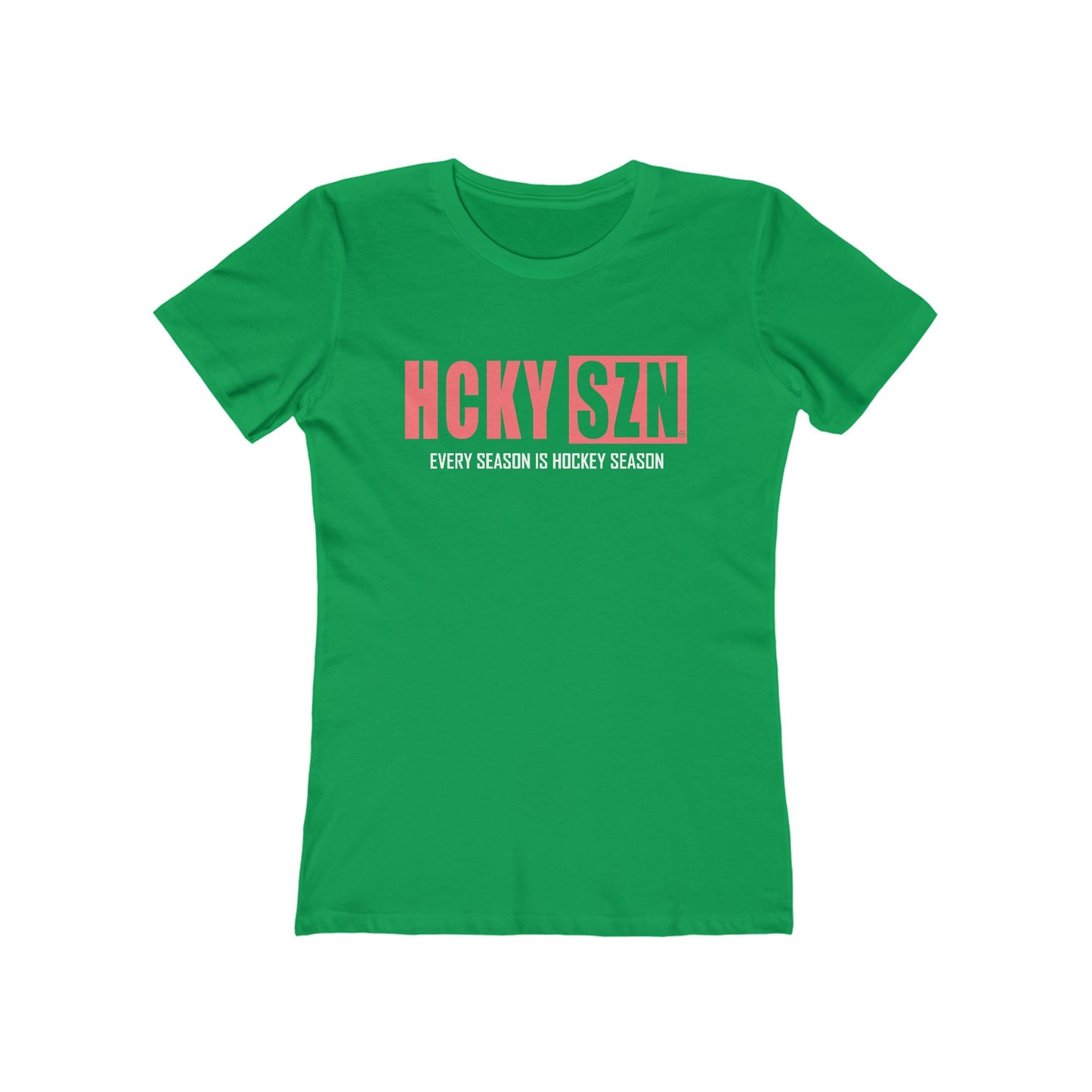 Every Season Is Hockey Season Women's Boyfriend Tee (Peach Logo) - Various Colors