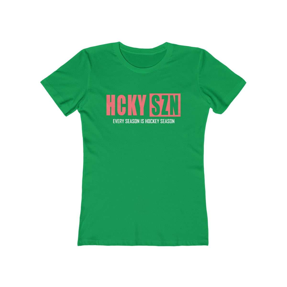 Every Season Is Hockey Season Women's Boyfriend Tee (Peach Logo) - Various Colors