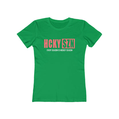 Every Season Is Hockey Season Women's Boyfriend Tee (Peach Logo) - Various Colors