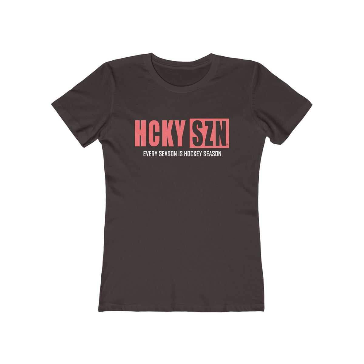 Every Season Is Hockey Season Women's Boyfriend Tee (Peach Logo) - Various Colors