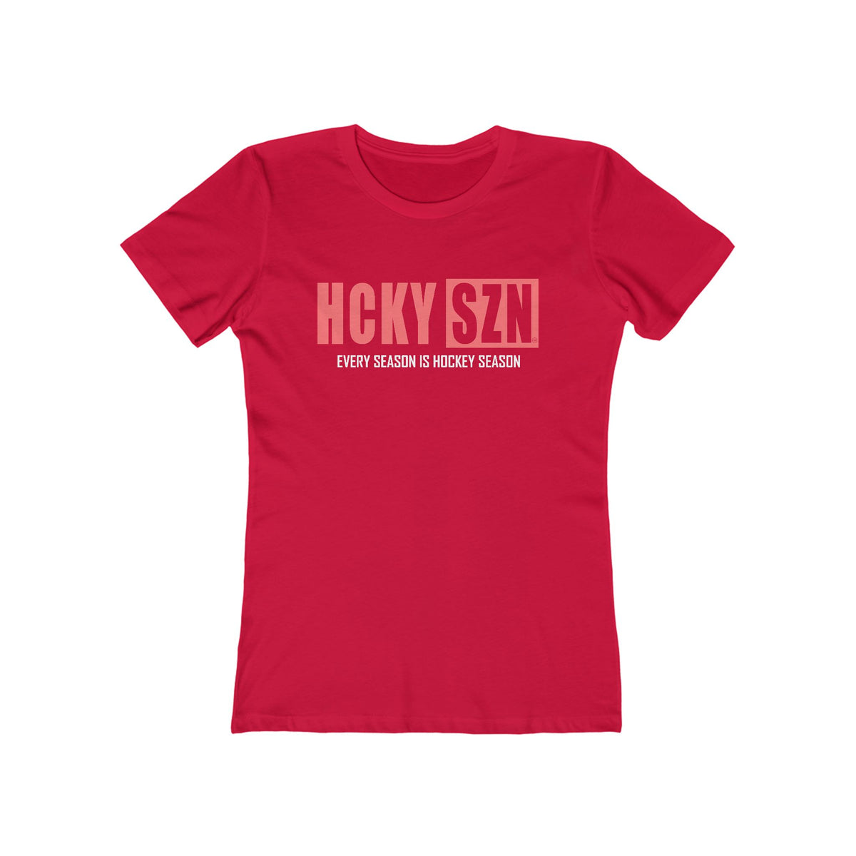 Every Season Is Hockey Season Women's Boyfriend Tee (Peach Logo) - Various Colors