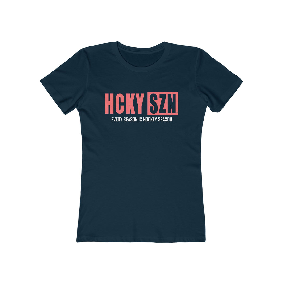 Every Season Is Hockey Season Women's Boyfriend Tee (Peach Logo) - Various Colors