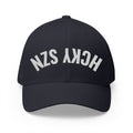 Upside Down HCKY SZN Embroidered Flex Fit Hat (Navy/White)