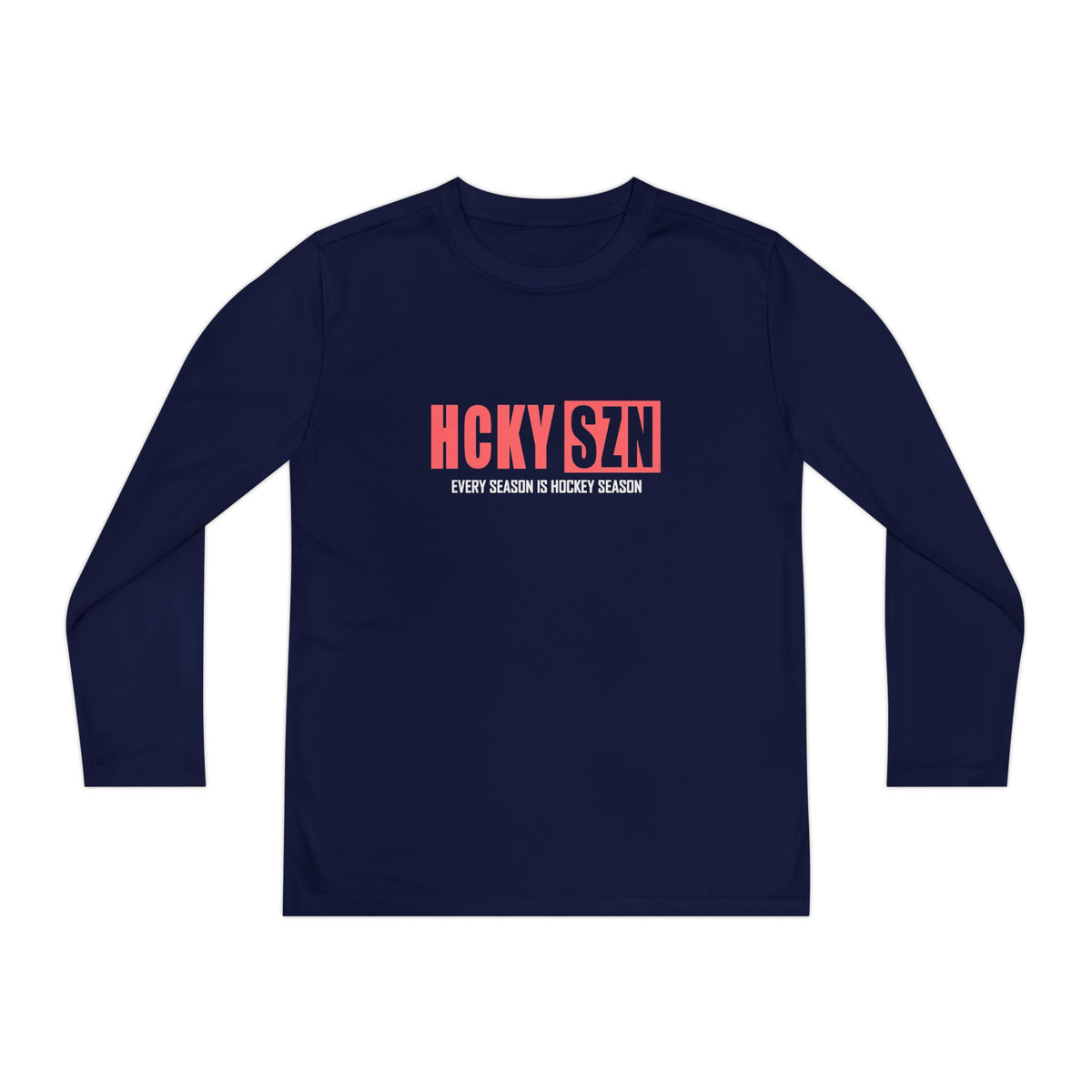 Every Season is HCKY SZN Youth Competitor Long Sleeve Tee (Peach Logo) - Various Colors
