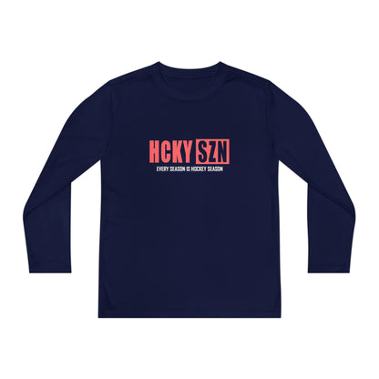 Every Season is HCKY SZN Youth Competitor Long Sleeve Tee (Peach Logo) - Various Colors
