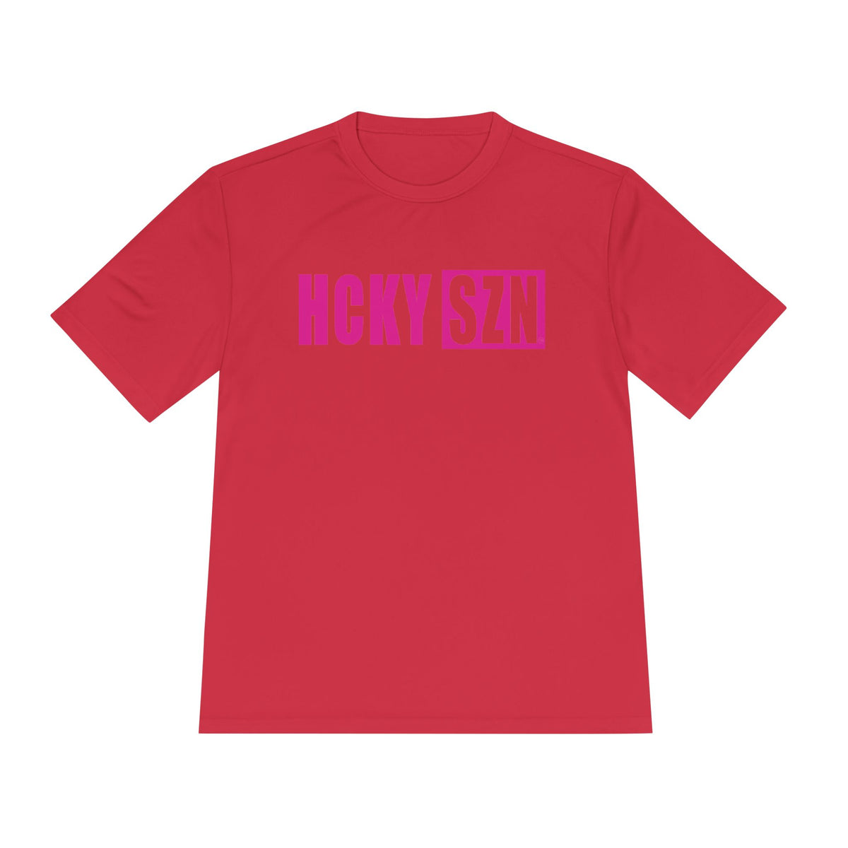 HCKYSZN (Flagship Logo) Adult Performance Tee - Red/Hot Pink