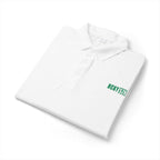 HCKY SZN Embroidered Performance Hockey Polo (White/Green Logo)