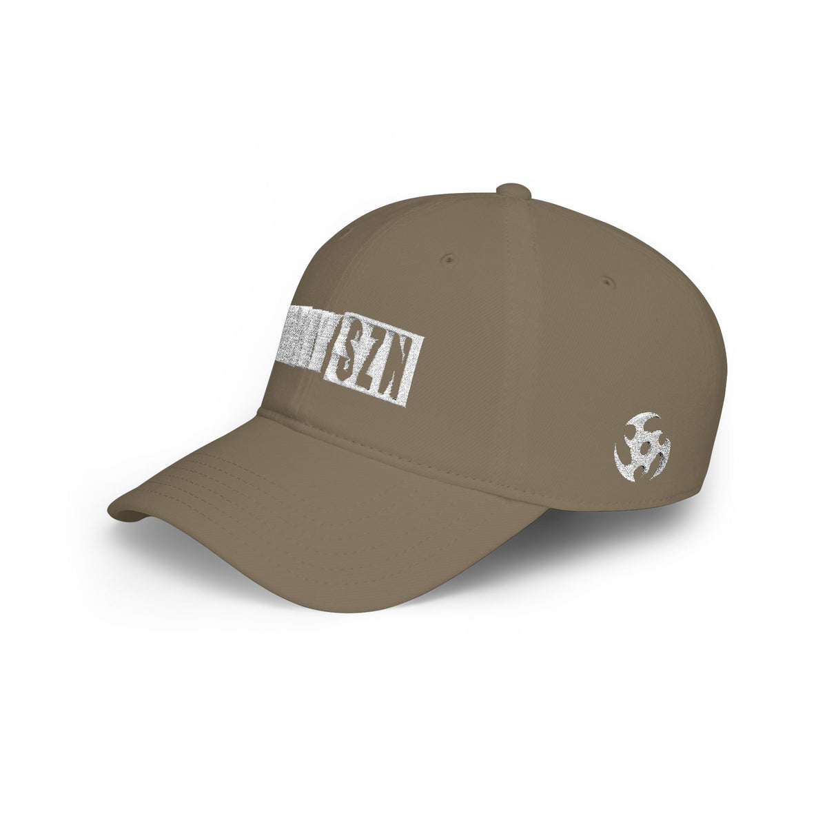 HCKY SZN Low Profile Embroidered Baseball Cap - Khaki (White Logo)